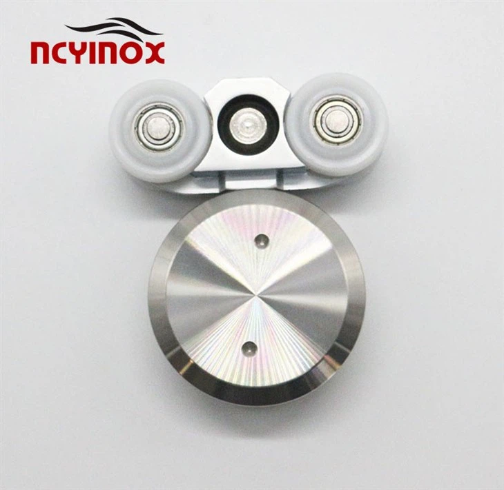 Stainless Steel Sliding Square Glass Fitting Door Roll Hanging Wheel